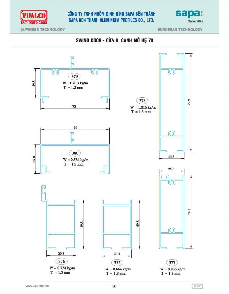 Cửa đi Hệ 700