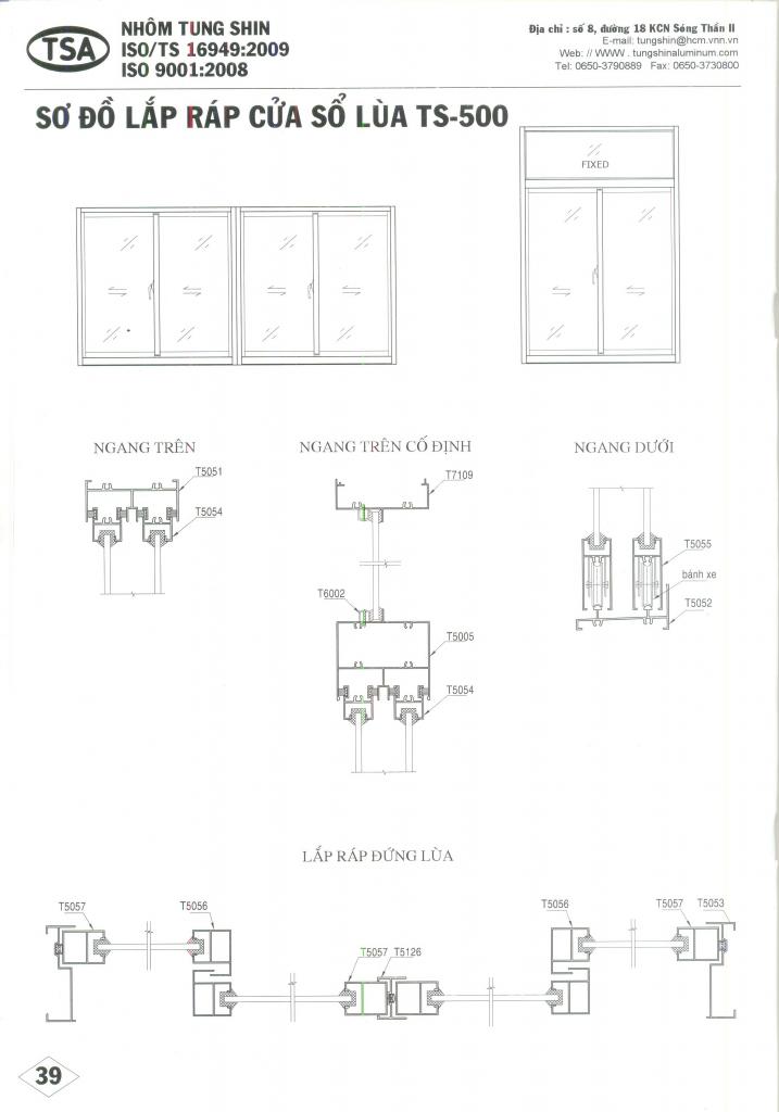 Cửa sổ lùa 500