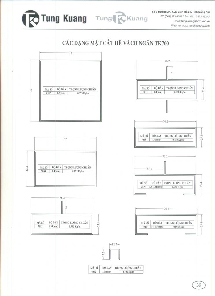 Vách ngăn hệ 700